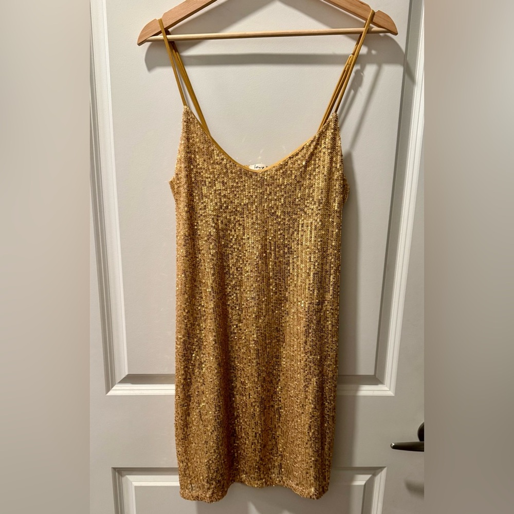Love J Gold Sequin Mini Dress